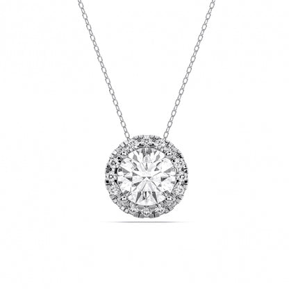 ROUND HALO SOLITAIRE PENDANT