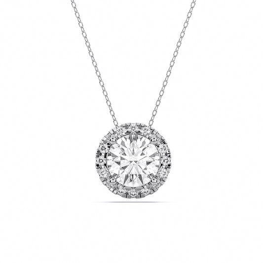 ROUND HALO SOLITAIRE PENDANT