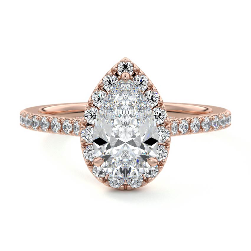 PEAR HALO RING