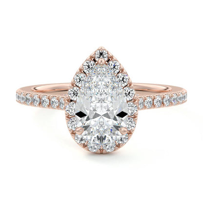 PEAR HALO RING