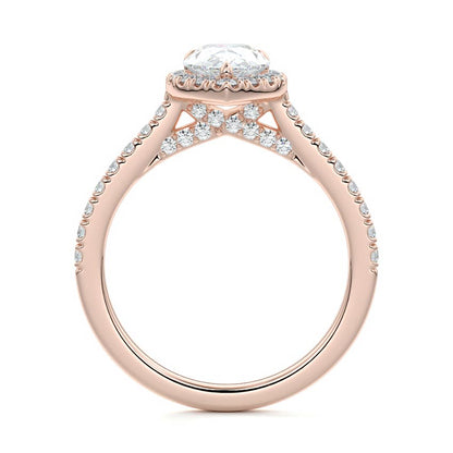 PEAR HALO RING