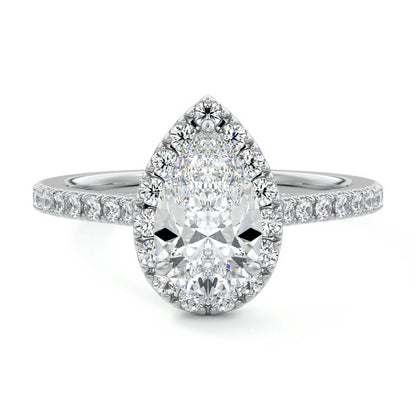 PEAR HALO RING