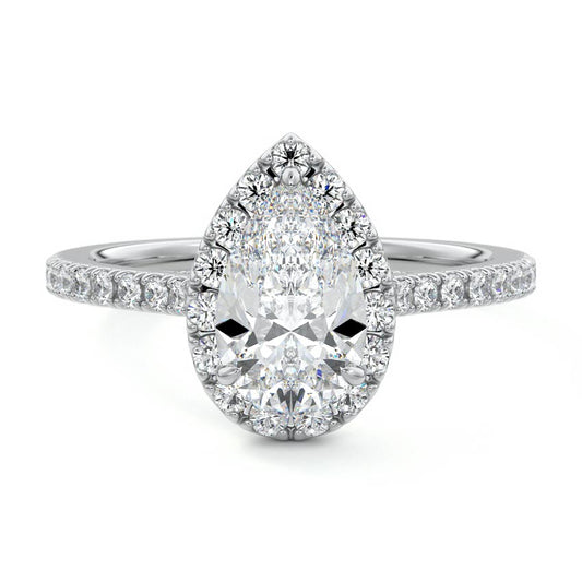 PEAR HALO RING