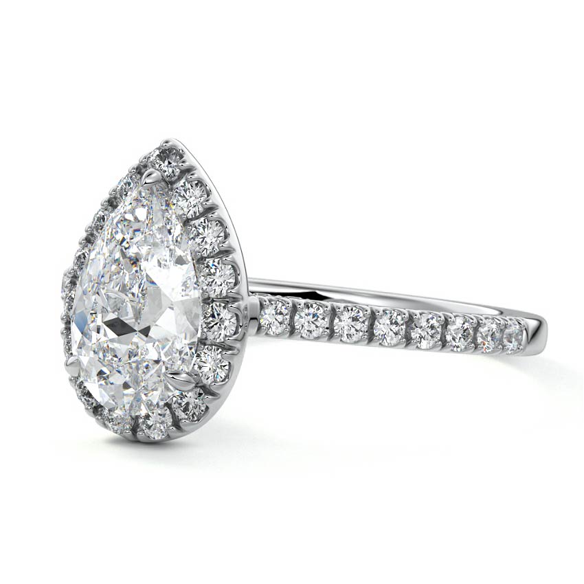 PEAR HALO RING