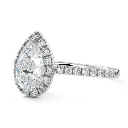 PEAR HALO RING