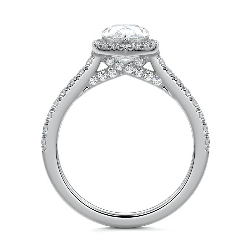 PEAR HALO RING