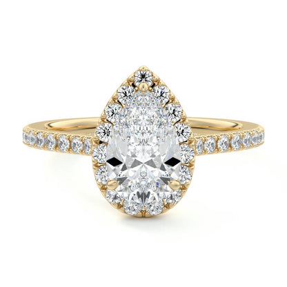 PEAR HALO RING
