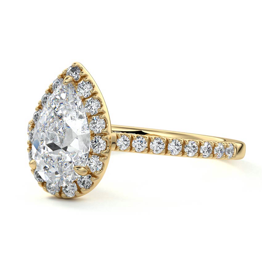PEAR HALO RING