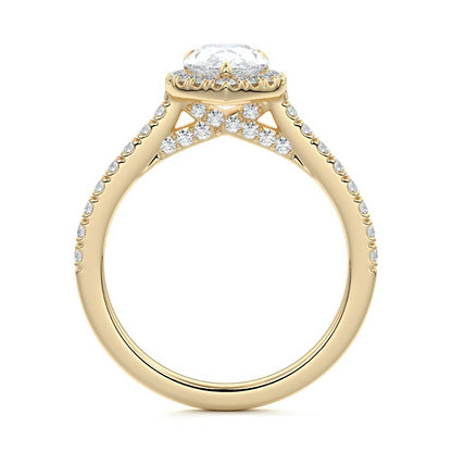 PEAR HALO RING
