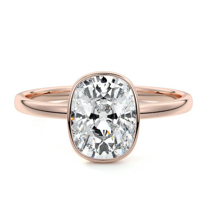 EL.CUSHION BEZEL SOLITAIRE RING