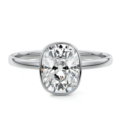EL.CUSHION BEZEL SOLITAIRE RING