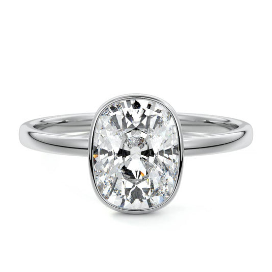 EL.CUSHION BEZEL SOLITAIRE RING