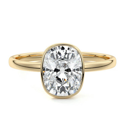 EL.CUSHION BEZEL SOLITAIRE RING