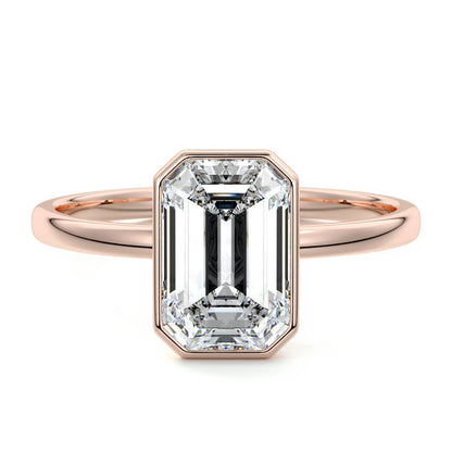 EMERALD BEZEL SOLITAIRE RING