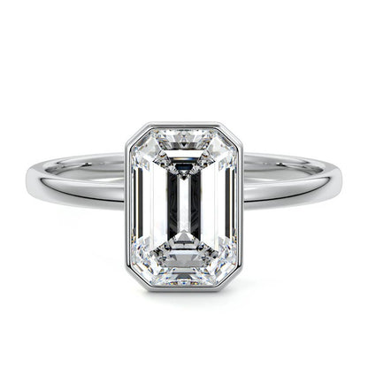EMERALD BEZEL SOLITAIRE RING
