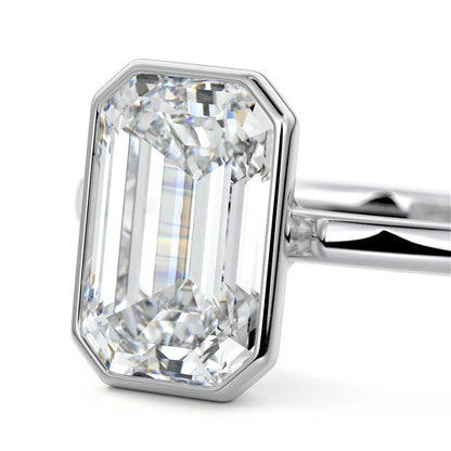 EMERALD BEZEL SOLITAIRE RING