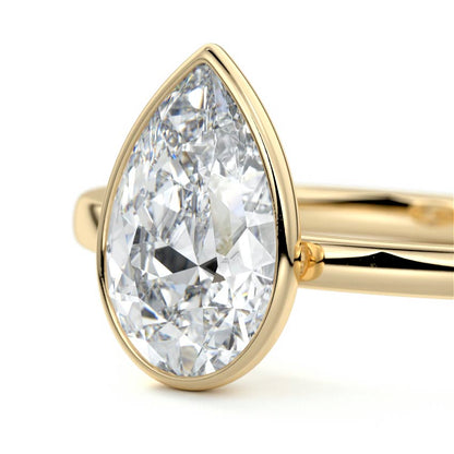 PEAR BEZEL SOLITAIRE RING
