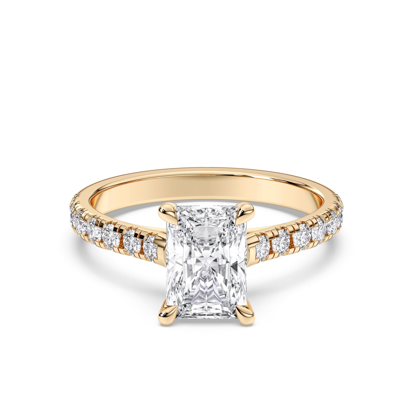 RADIANT HIDDEN HALO WITH SIDE STONE