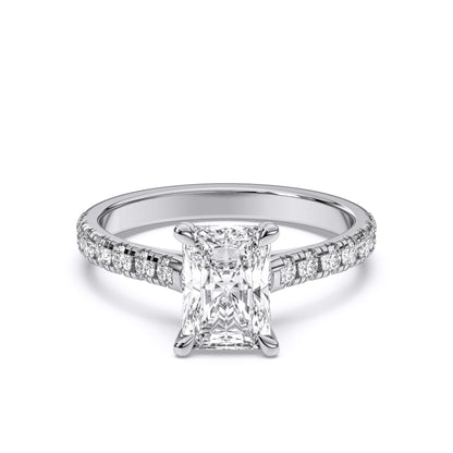 RADIANT HIDDEN HALO WITH SIDE STONE