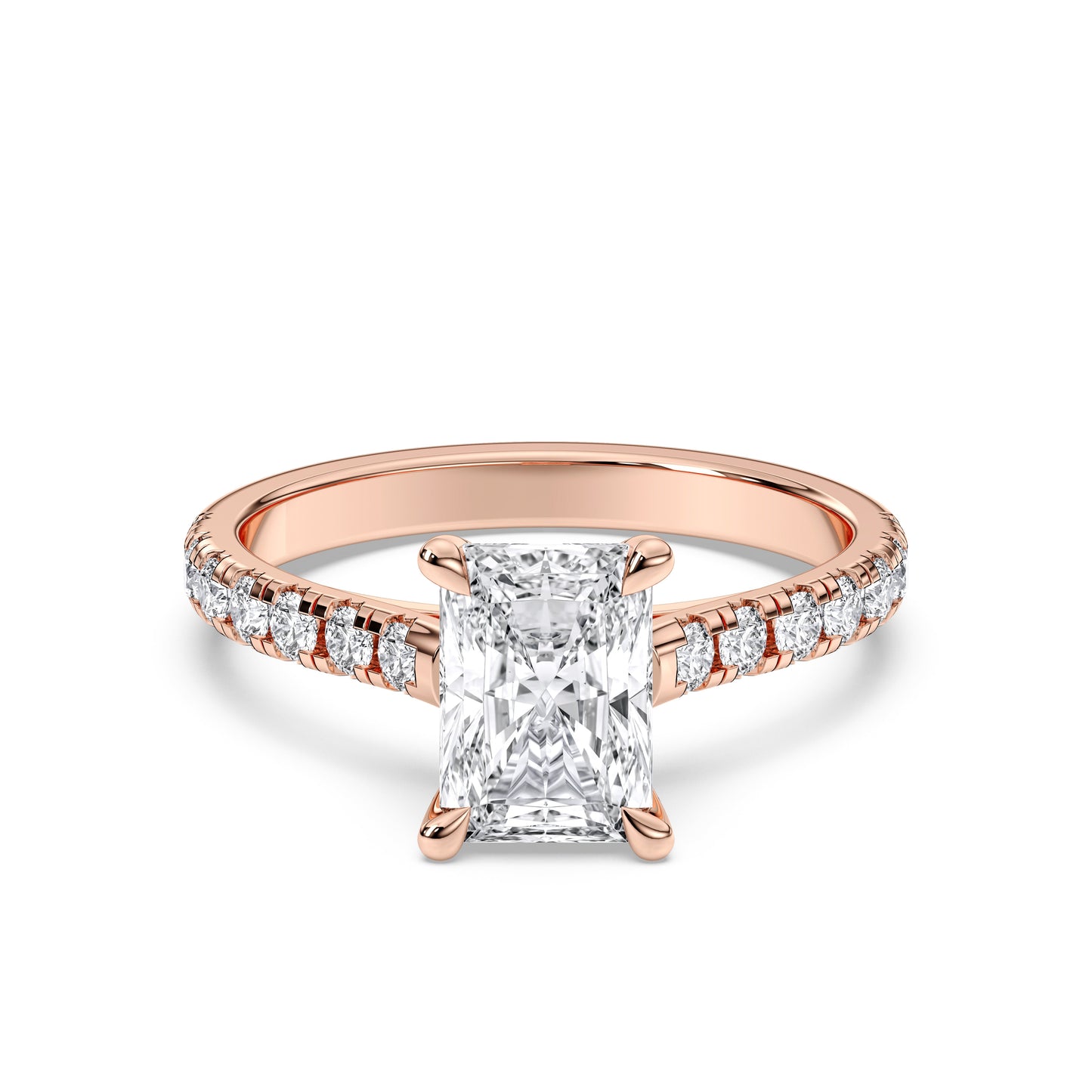 RADIANT HIDDEN HALO WITH SIDE STONE