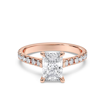 RADIANT HIDDEN HALO WITH SIDE STONE