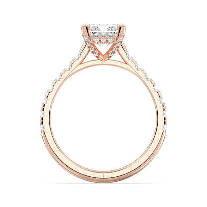 RADIANT HIDDEN HALO WITH SIDE STONE