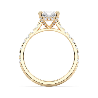 RADIANT HIDDEN HALO WITH SIDE STONE