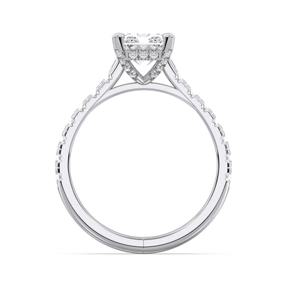 RADIANT HIDDEN HALO WITH SIDE STONE