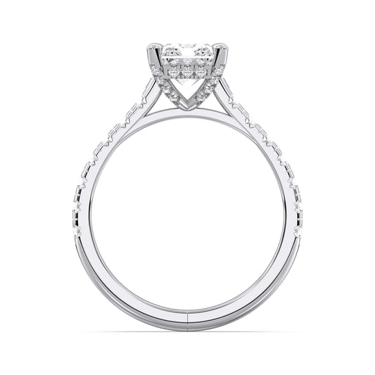 RADIANT HIDDEN HALO WITH SIDE STONE