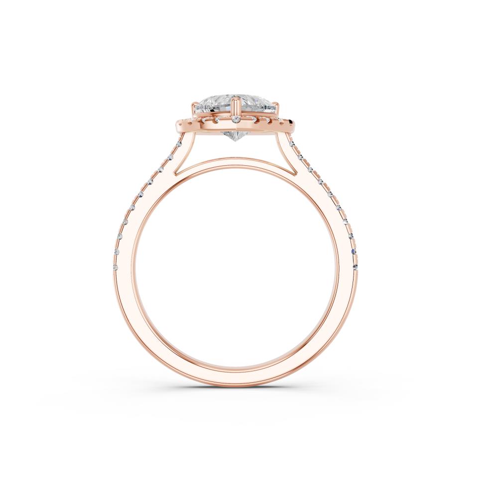 HEART HALO WITH ROUND SIDE STONE RING