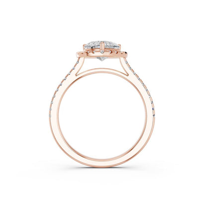 HEART HALO WITH ROUND SIDE STONE RING