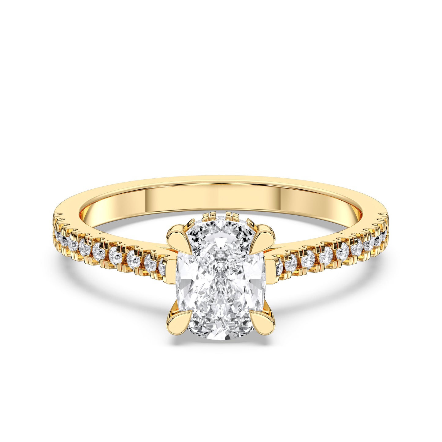 EL.CUSHION HIDDEN HALO WITH SIDE STONE
