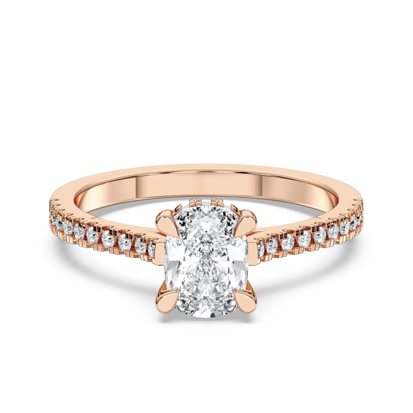 EL.CUSHION HIDDEN HALO WITH SIDE STONE