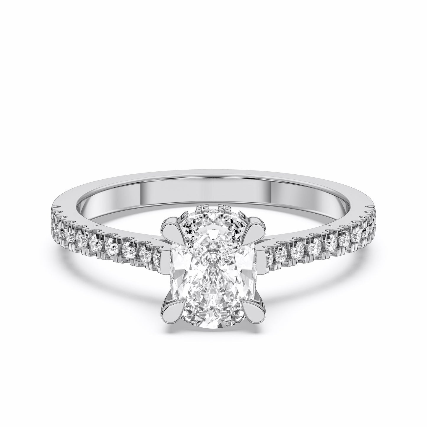 EL.CUSHION HIDDEN HALO WITH SIDE STONE