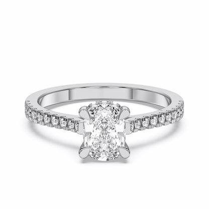 EL.CUSHION HIDDEN HALO WITH SIDE STONE