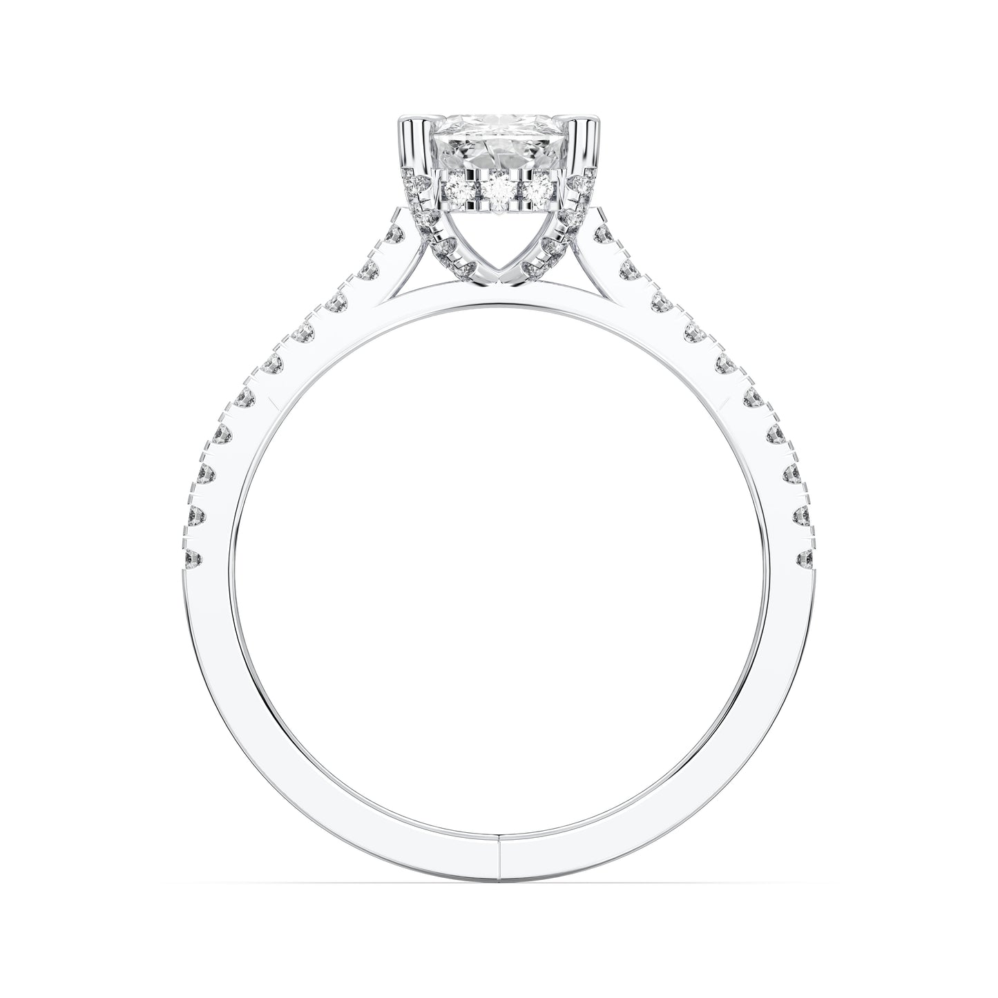 EL.CUSHION HIDDEN HALO WITH SIDE STONE