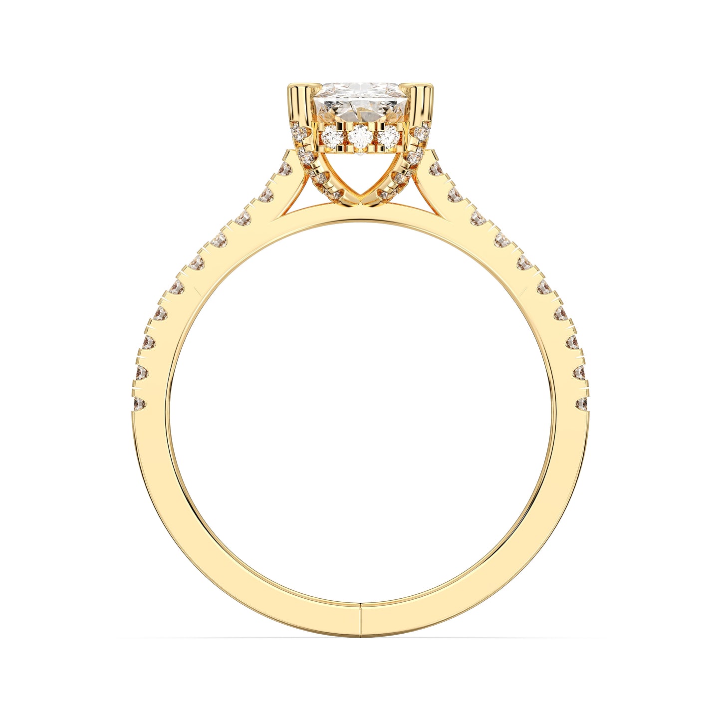 EL.CUSHION HIDDEN HALO WITH SIDE STONE