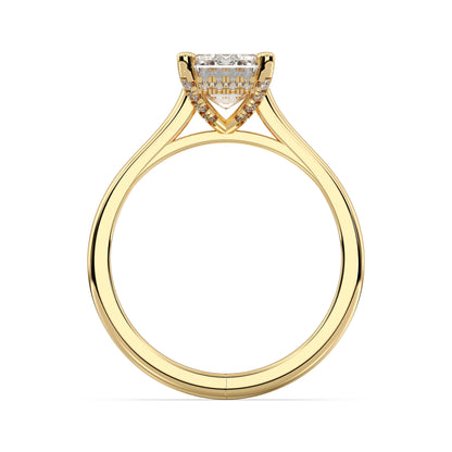 EMERALD HIDDEN HALO RING