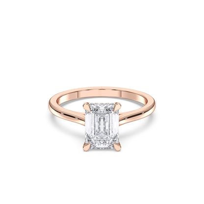 EMERALD HIDDEN HALO RING