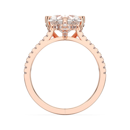 HEART HIDDEN HALO WITH SIDE STONE
