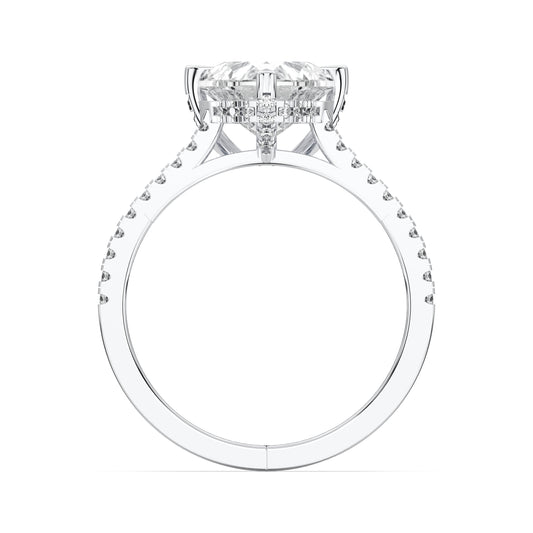HEART HIDDEN HALO WITH SIDE STONE