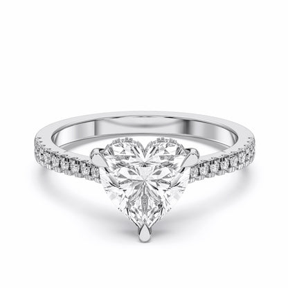 HEART HIDDEN HALO WITH SIDE STONE