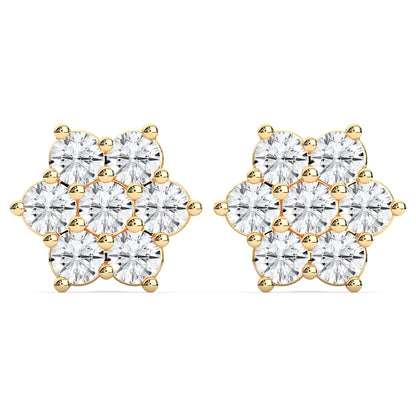 ROUND CLUSTER EARRINGS