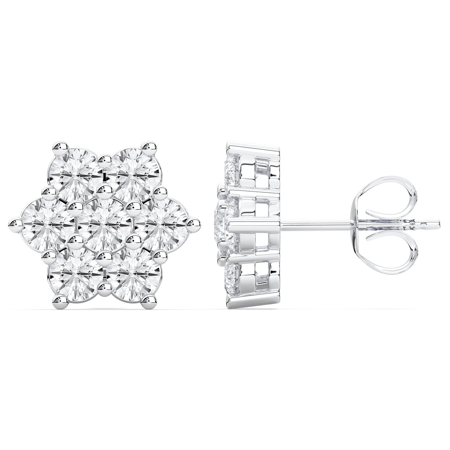ROUND CLUSTER EARRINGS