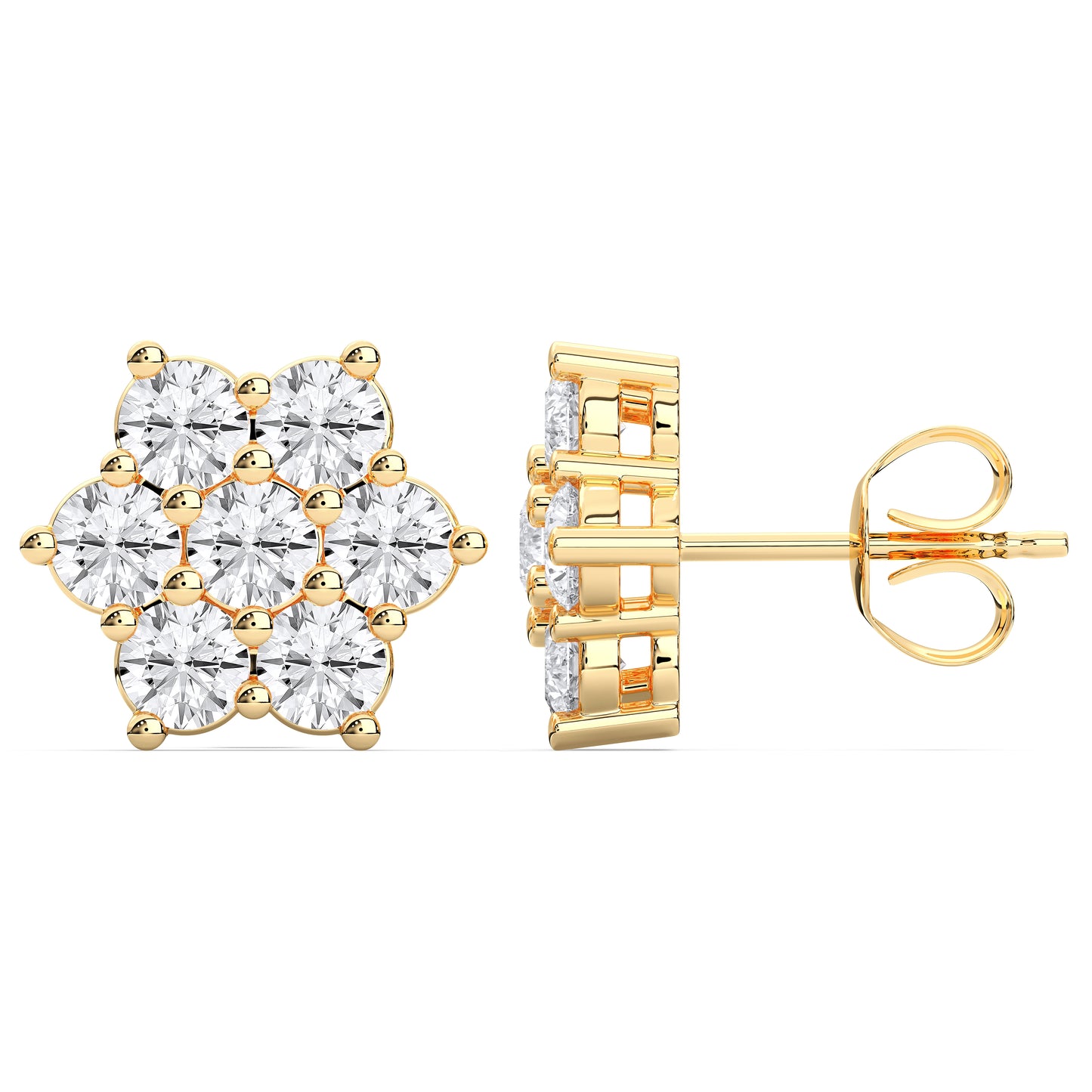 ROUND CLUSTER EARRINGS