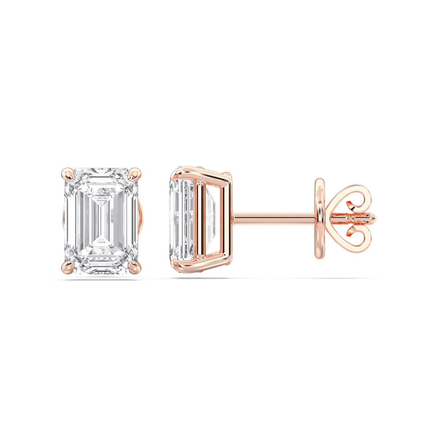EMERALD 4PRONG STUDS