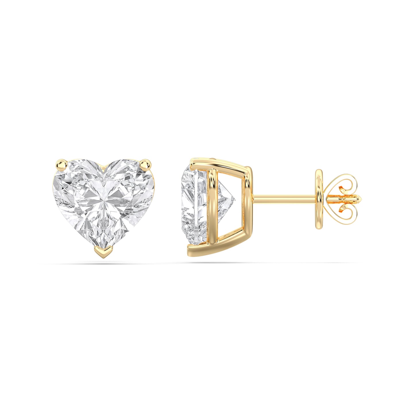 HEART 3PRONG STUDS