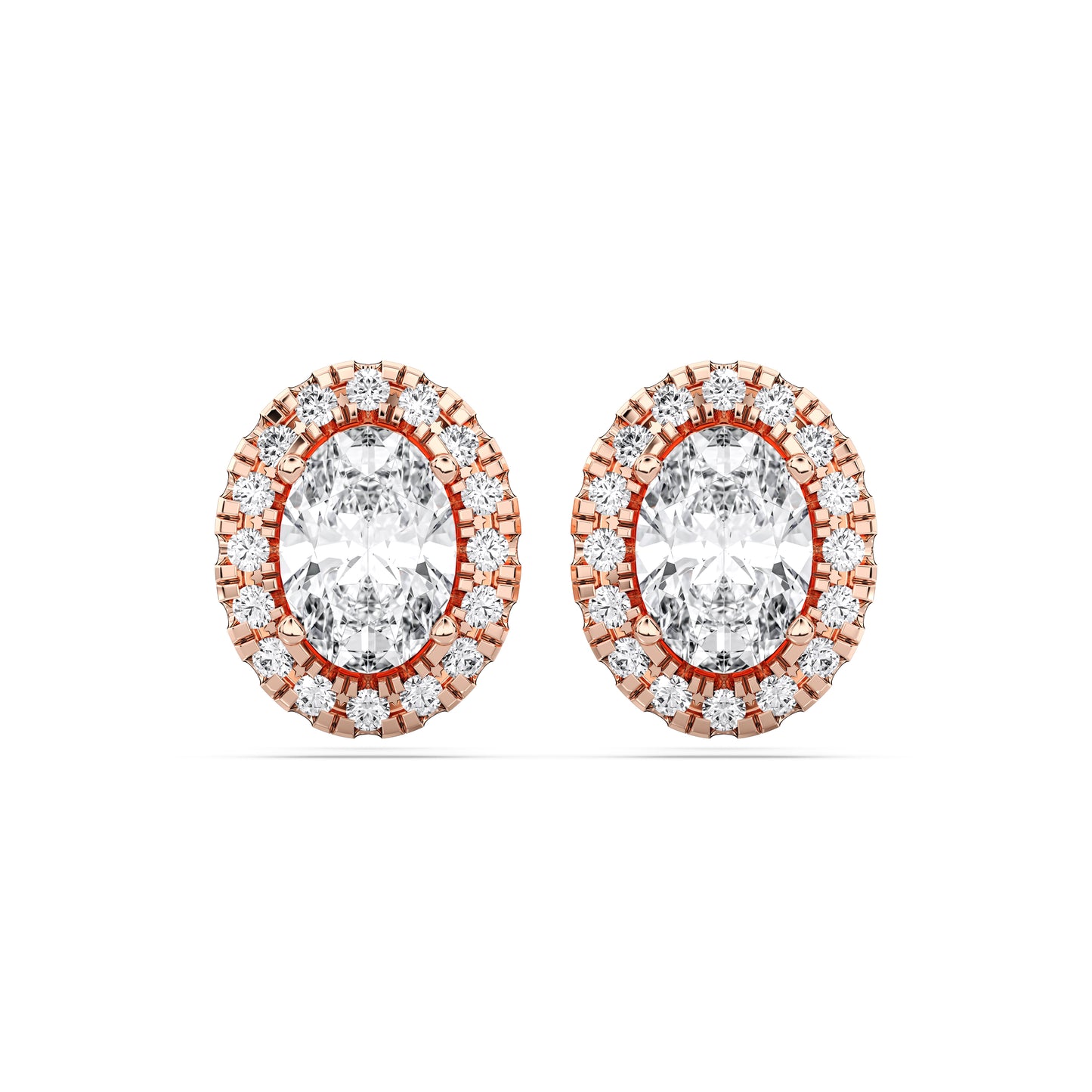 OVAL HALO EARRING