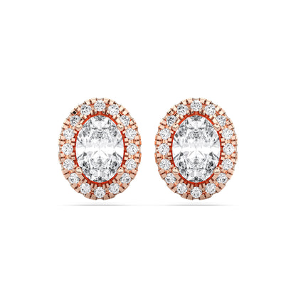 OVAL HALO EARRING