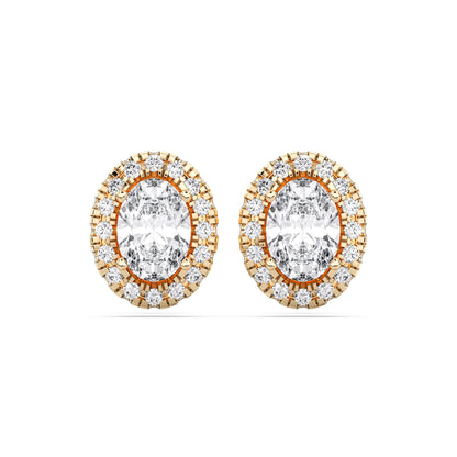 OVAL HALO EARRING